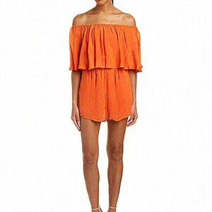 Alice + Olivia Tangerine Off the‎ Shoulder Romper Women Size 4